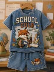 Kurzarm-Shirt-Set für die Schul anfang saison