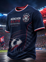 Herren-T-Shirt mit kurzen Ärmeln und grafischem Fußball-Print