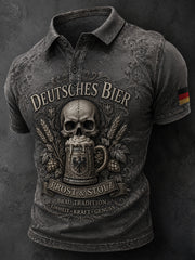Kurzarm-Polos hirt für Herren mit Vintage-Slogan-Print