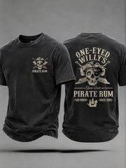 Herren-T-Shirt mit One-Eyed-Willies-Rum-Piratenmotiv – witziges, lässiges Unisex-Oberteil