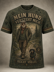 Herren-T-Shirt mit humorvollem Spruch und kurzen Ärmeln