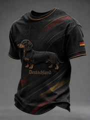 Herren Dackel bedrucktes T-Shirt