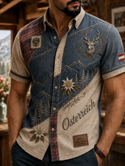 Herren-Hemd mit kurzen Ärmeln im österreichischen Landhausstil