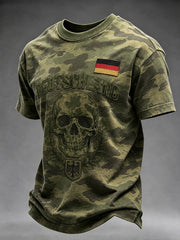 Herren-T-Shirt mit kurzen Ärmeln und grafischem Veteranen-Gedenkdruck