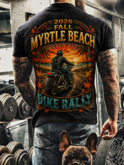 Herren Myrtle Beach Bike Rally Print T-Shirt mit kurzen Ärmeln
