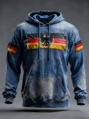 Herren-Deutschland-Design übergroßer Kapuzenpullover mit abfallender Schulter und Tasche