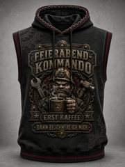 Humorvoller Slogan Unisex Lässiges Kapuzen-Top ohne Ärmel