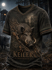 Herren-T-Shirt mit V-Ausschnitt zur deutschen Jagdsaison