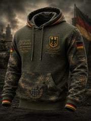 Herren Veteran Memorial Camo-Print Langarm Waffel-Strick-Hoodie