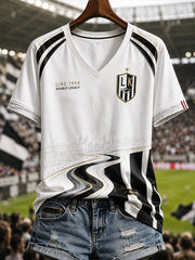 Damen-Lask Linz V-Ausschnitt Schulterfreies Kurzarm-T-Shirt