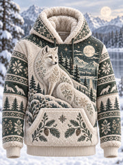 Fleece-Kapuzen pullover für Männer aus nordischem Wald