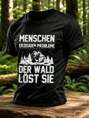 Herren-T-Shirt mit Outdoor- und Naturmotiv – Waldgrafik