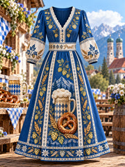 Damen-V-Ausschnitt-Kleid für das Münchner Oktoberfest