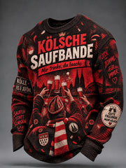 Herren-Kölsch-Party-Grafik-Waffelpullover