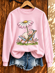 Damen-Sweatshirt mit niedlichem Igel-Print