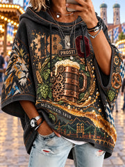 Damen-Hoodie mit kurzen Ärmeln zum Münchner Oktoberfest