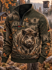 Herren-Hoodie in Übergröße mit abfallender Schulter und Taschen – deutsche Jagdsaison