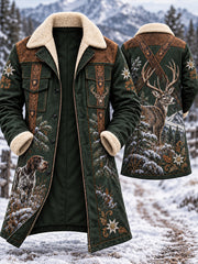 Herren-Vintage-Western-Jagdmotiv-Druck lässiger bequemer Mantel