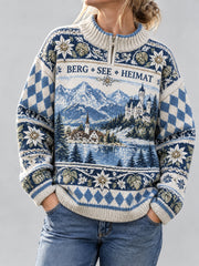 Bayerischer Damenpullover mit Reißverschluss