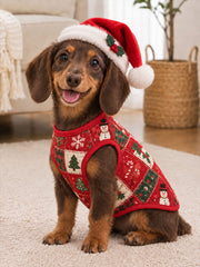 Weihnachtshaustier-ärmellose Weste (geeignet für Katzen und Hunde)