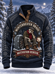 Herren-Hoodie mit vier Knöpfen und witzigem Spruch