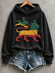 Reggae inspirierter Löwen-Hoodie für Frauen