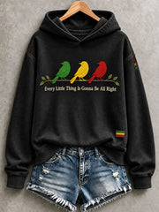 Damen-Kapuzenpullover „Every Little Thing Is Gonna Be All Right“