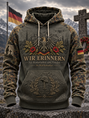 Herren-Veteranen-Kapuzenpullover in Übergröße mit abfallenden Schultern und Taschen