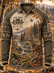 Herren-Waffel-Longsleeve-T-Shirt zur deutschen Jagdsaison