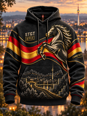 Herren-Oversize-Kapuzenpullover mit abfallenden Schultern und Taschen