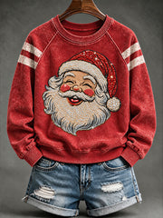Weihnachtlicher Damen-Sweatshirt mit Weihnachtsmann-Print