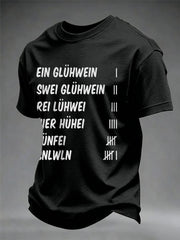 Herren-T-Shirt mit Glühwein-Print und kurzen Ärmeln