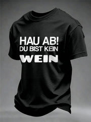 Herren-T-Shirt mit Glühwein-Print und kurzen Ärmeln