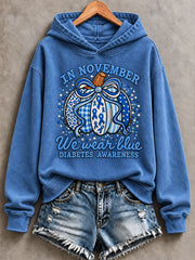 Frauen Diabetes Bewusstsein gedruckt Casual Hoodie
