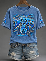 Damen-T-Shirt mit Aufdruck zum Thema Diabetes – lässig und modisch
