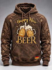 Herren-Beer-Culture-Kapuzenpullover in Übergröße mit abfallender Schulter und Taschen