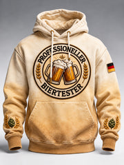 Herren-Beer-Culture-Kapuzenpullover in Übergröße mit abfallender Schulter und Taschen
