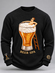 Herren-Bierkultur-Waffel-Longsleeve-T-Shirt