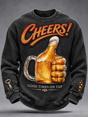 Herren-Bierkultur-Waffel-Longsleeve-T-Shirt