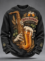 Herren-Bierkultur-Waffel-Longsleeve-T-Shirt