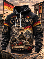 Herren-Kapuzenpullover mit Grafikdruck zum Gedenken an Veteranen