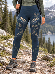 Damen-Wildnis-Trail-Print-Leggings für Wanderfreunde