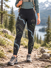 Damen-Wildnis-Trail-Print-Leggings für Wanderfreunde