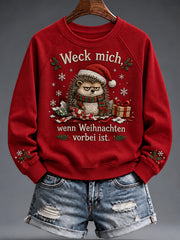 Weihnachtlicher, witziger Damen-Sweatshirt mit Tiermotiv