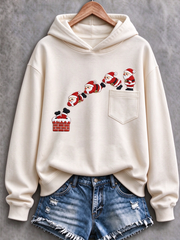 Lässiges Damen-Sweatshirt mit lustigem Weihnachtsmann-Print