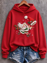 Frauen Lustiges Weihnachts mann gedrucktes regelmäßiges Sweatshirt
