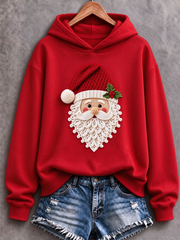 Lässiges Damen-Sweatshirt mit lustigem Weihnachtsmann-Print