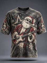 Herren-Weihnachtst-Shirt im Heavy-Metal-Rock-Stil
