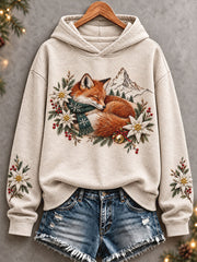 Damen-Kapuzenpullover mit weihnachtlichem Schweizer Motiv