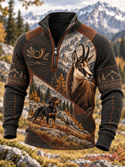 Herren-Kapuzenpullover mit Reißverschluss – Jagdsaison-Design